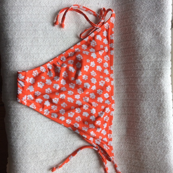 J. Crew Orange Floral Bikini top XS, bottom is S - Picture 8 of 9